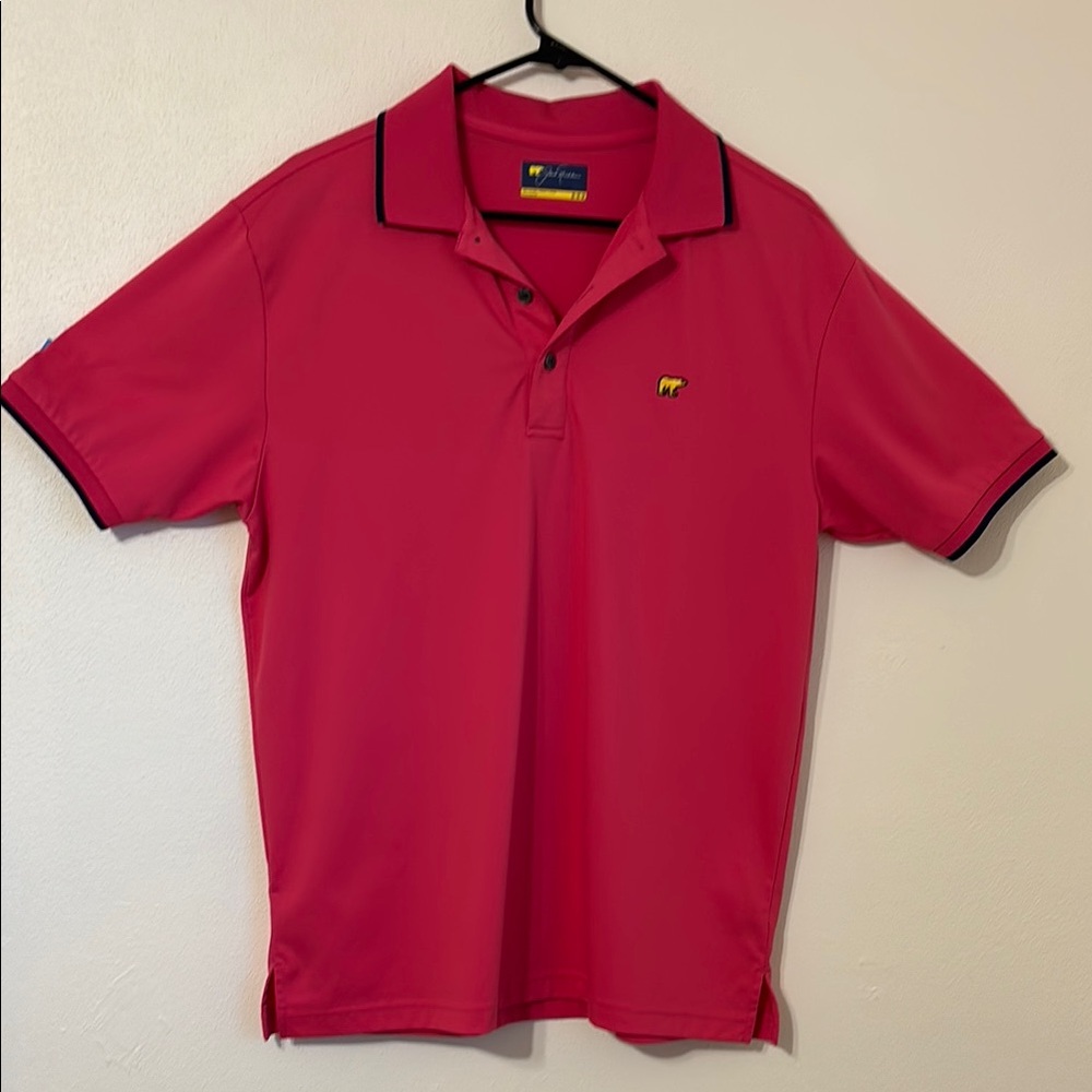 Jack Nicklaus Vibrant Pinkish Red Polo Golf Shirt with Classic Collar